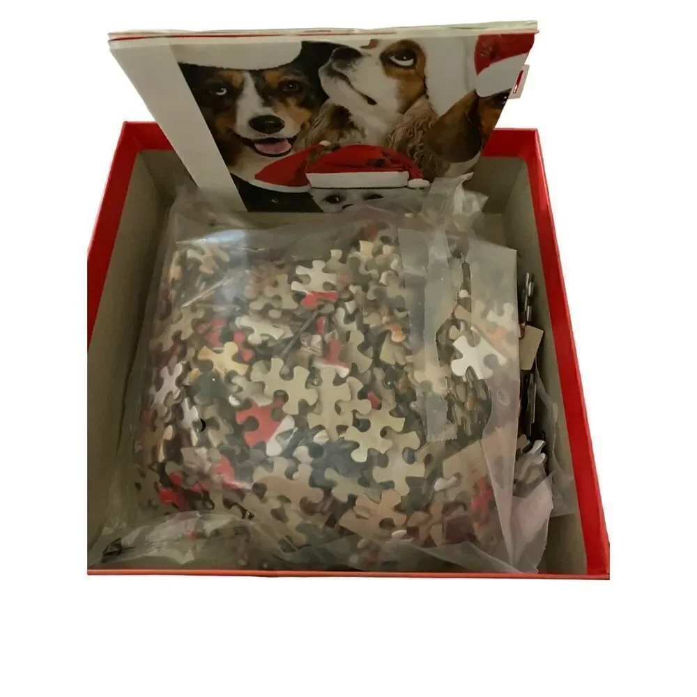 Professor puzzle, holiday dog, 500 piece jigsaw puzzle ￼ 19 x 14
